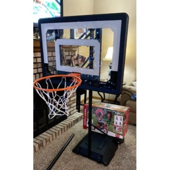 Pro Mini Hoop Basketball System with Adjustable-Height Pole and 7-Inch Ball - Picture 2 of 2